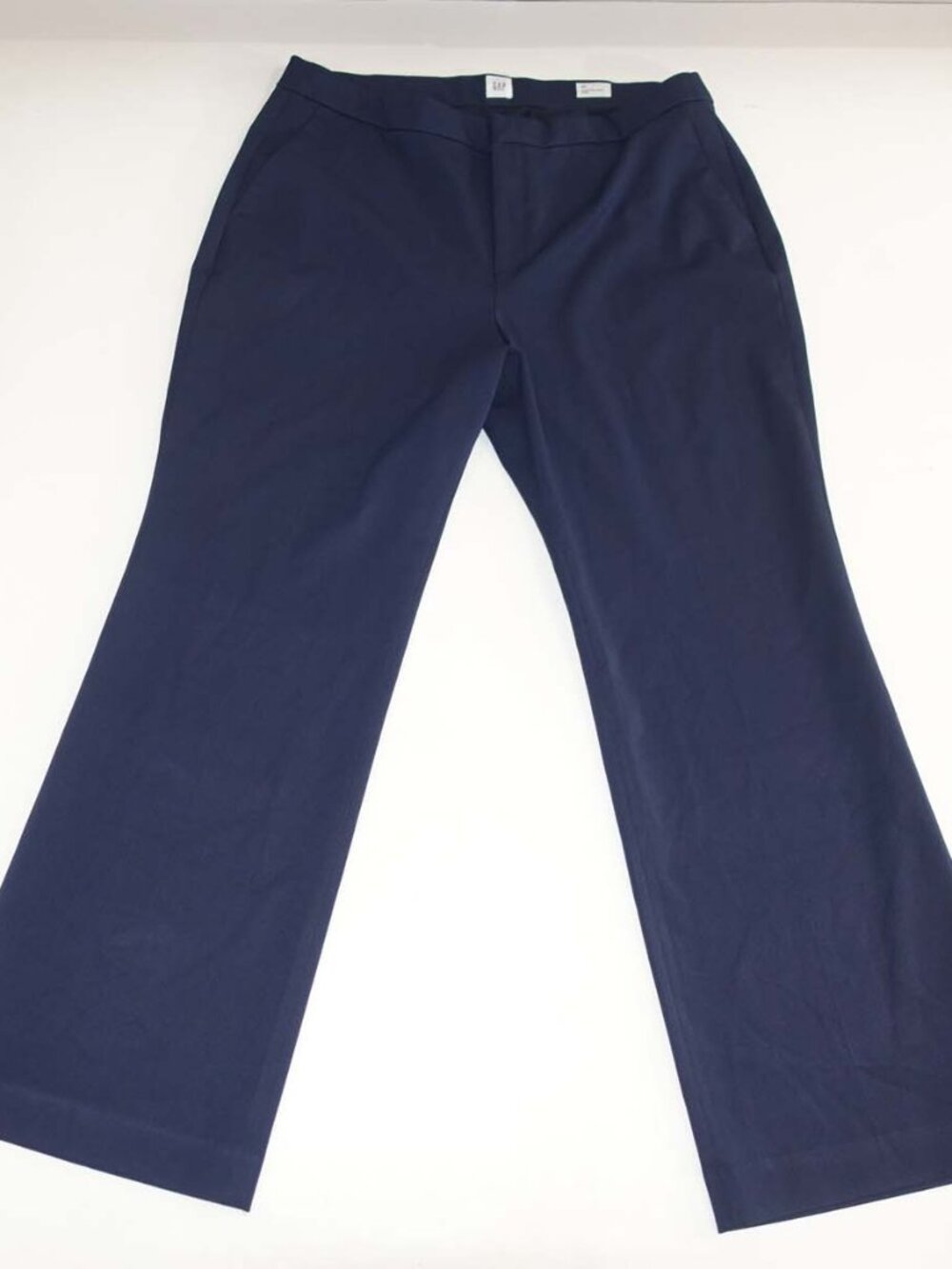 Gap Women's High Rise Slim Boot Pants Size 20 Navy Blue 32.5" Inseam Flat Front